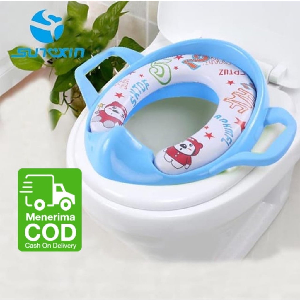 Potty Seat Dudukan Toilet Anak Dengan Handle - Toilet Training Anak - Bantal Closet Empuk