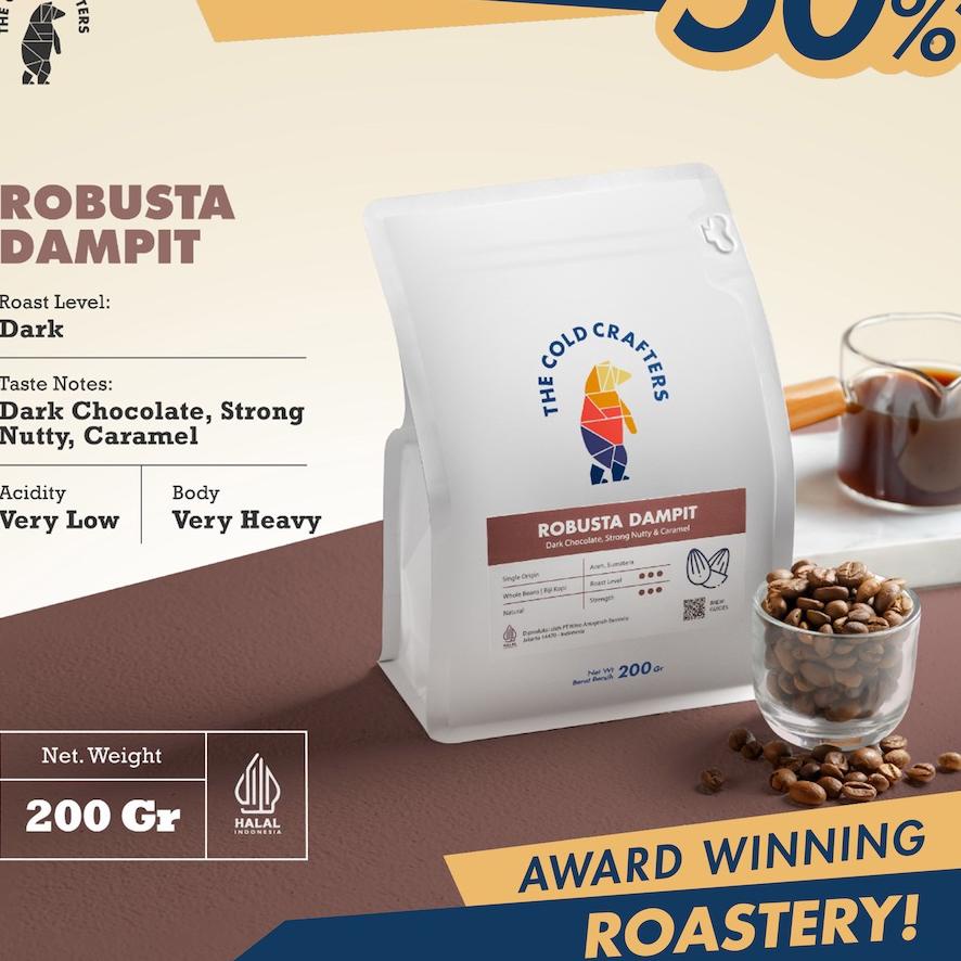 

♡ The Cold Crafters - Robusta Dampit Biji Kopi Roasted Beans - BIJI KOPI 100gr/250gr/1kg ★