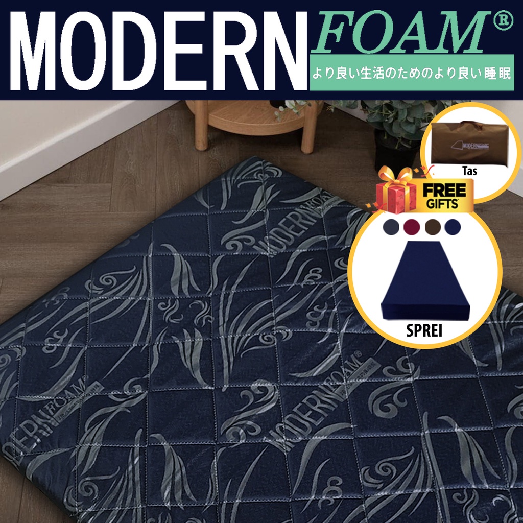 Kasur Lantai Busa Lipat Modern Foam Rebonded - Gratis Sprei