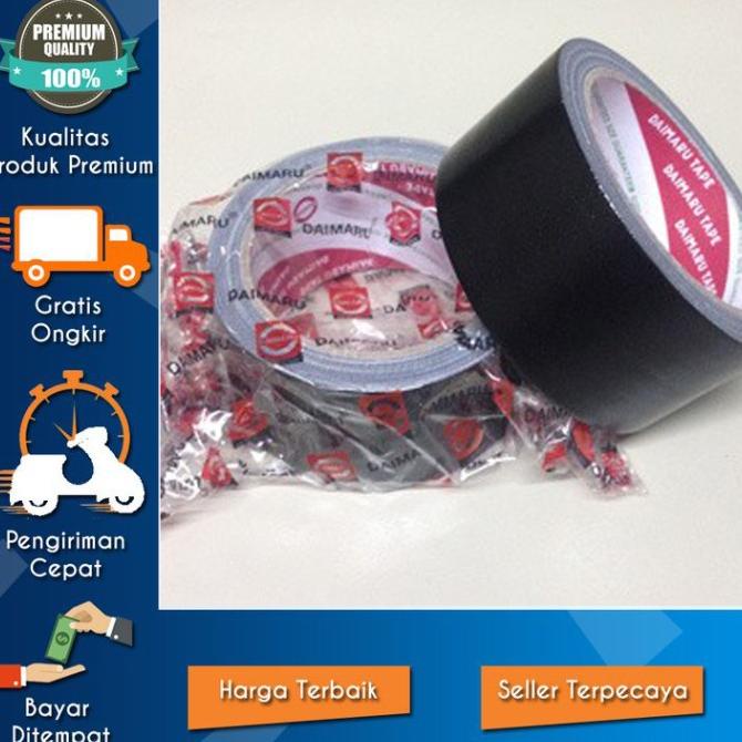 

[Paket 12pcs] Daimaru Cloth Tape Lakban Kain Hitam 48 mm x 12 meter