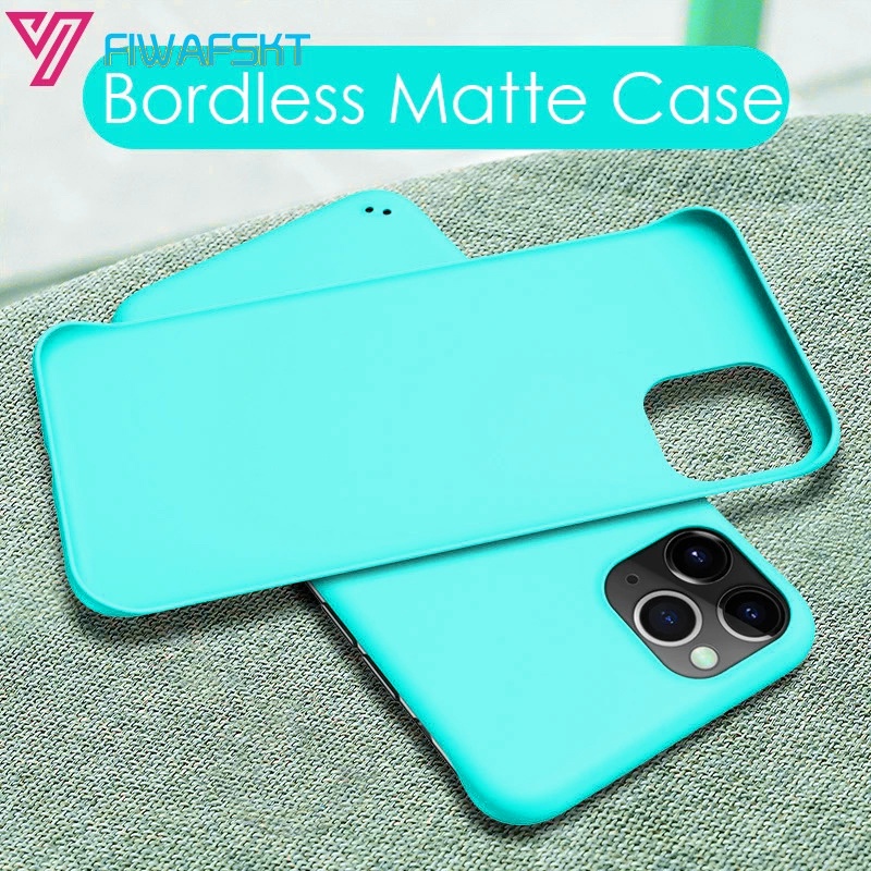 IPHONE Warna Solid borderless skin feeling ultra-Tipis Casing Ponsel Untuk Iphone14 13 12 11 Pro Max7 8 Plus X XR XS Max Mewah ultra-Tipis