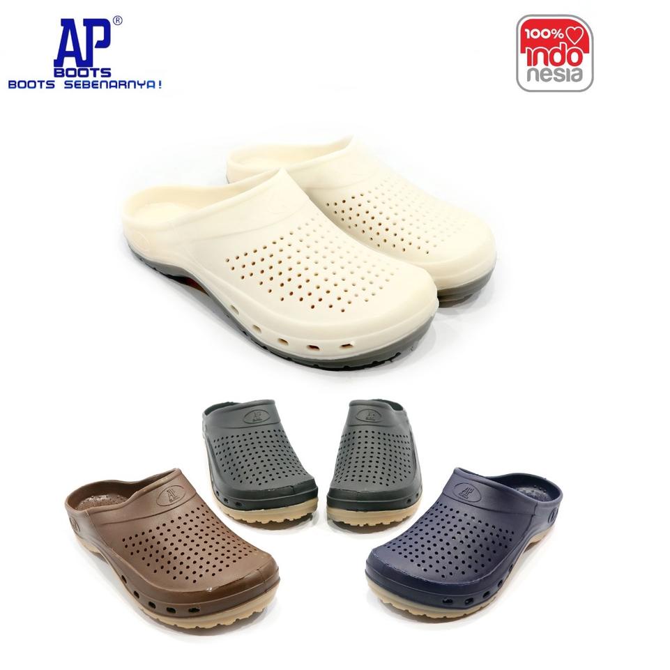 Murah AP CLOGS WARNA 37-42 - SANDAL PRIA CASUAL SANDAL KARET -AP BOOTS