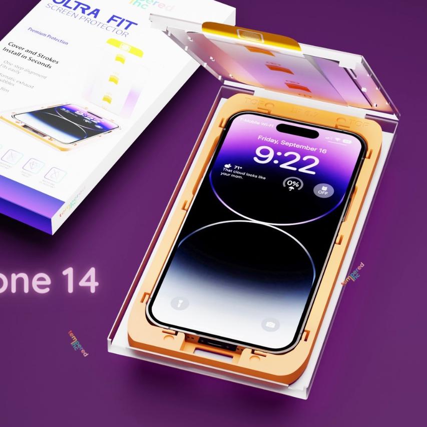 ☄ NEW  ULTRAFIT TemperedGlass Iphone ( Iphone x - 14 pro max ) ◙