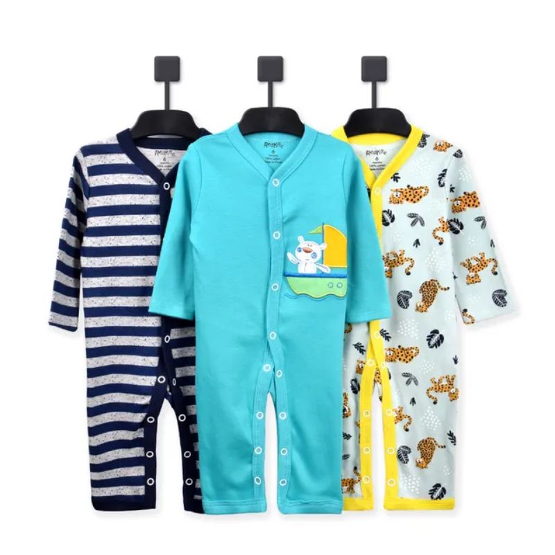 [Premium] Sleepsuit Bayi Buka Kaki Kancing Snap isi 3pc P076