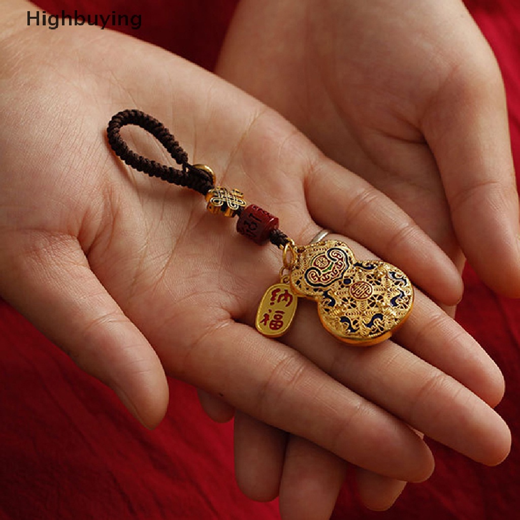 Hbid Tenun Tangan Vintage Tembaga Labu Gantungan Kunci Mobil Aman Fortune Key Pendant Key Chain Perhiasan Tas Gantung Kreatif Hadiah Aksesoris Glory