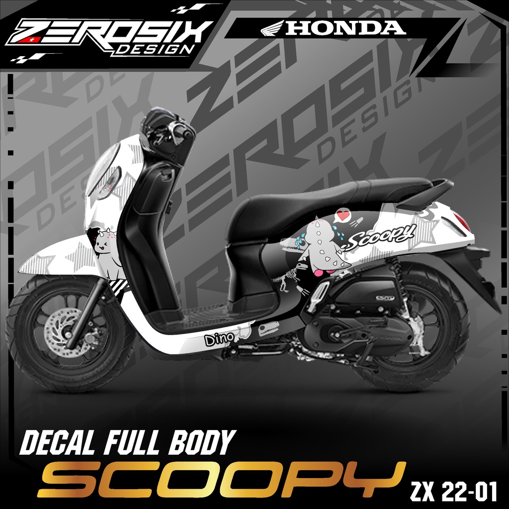 Decal Sticker Scoopy New 2021 - Stiker Scoopy Variasi Motor Termurah Motif Dino