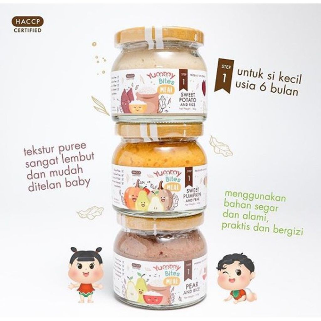 YUMMY BITES MEAL STEP 1 STEP 2 STEP 3 145gr JAR BOTOL KACA