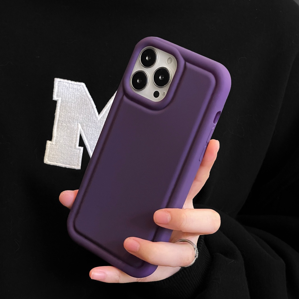 Deep Purple Casing Silikon Cair Iphone14 Plus 14 Pro MAX 13 12 11 Pro MAX Lembut Airbag Shockproof Case Untuk iPhone XS MAX XR Cover