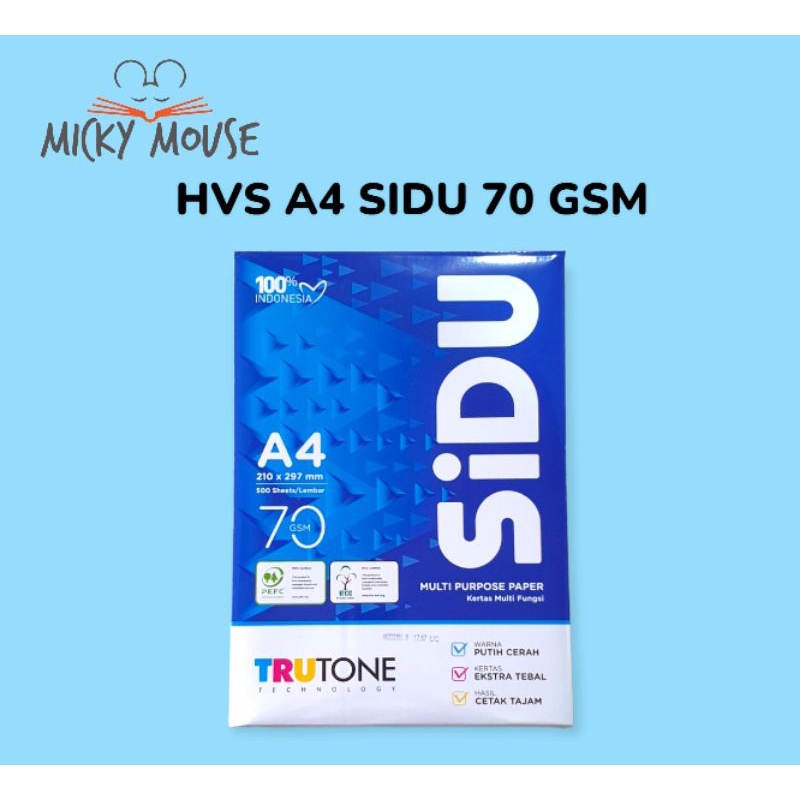 

500 lembar kertas hvs A4 sidu 70 gsm