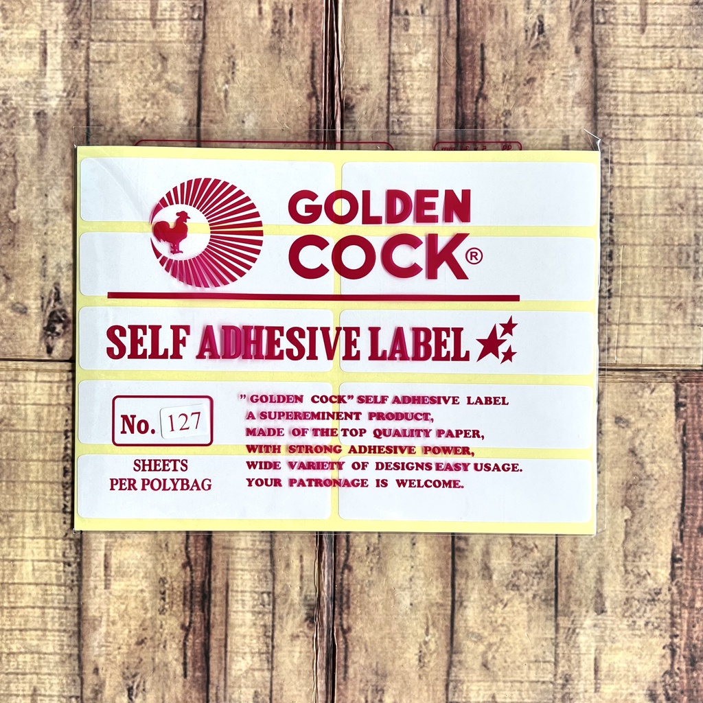 Label Golden Cock No. 127 - Self Adhesive Label 127 - Sticker Label