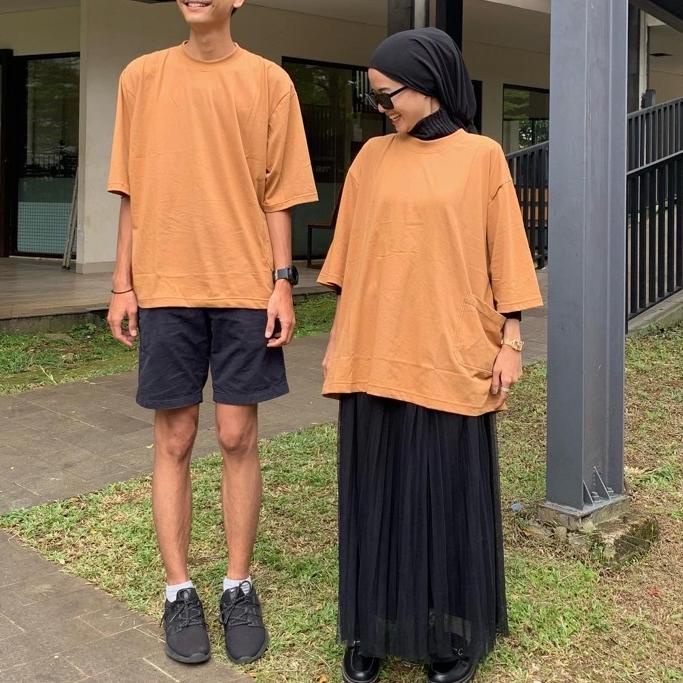 Kaos Oversize Pocket Tee Katun 24s Polos Side Pocket -  Terbaru