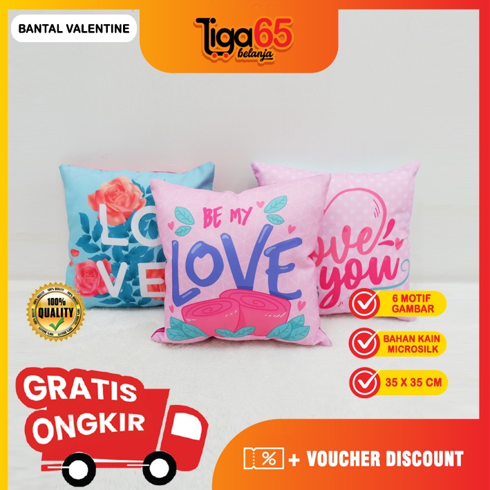 365 Bantal Valentine / Bantal Kado Valentine 35 x 35 cm