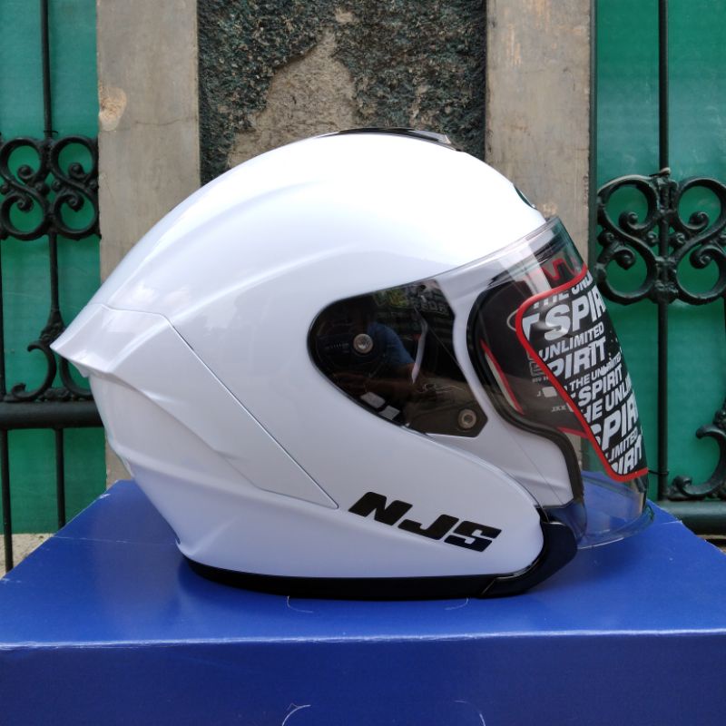 HELM NJS KAIROZ SOLID WHITE PUTIH POLOS ORIGINAL - M L XL XXL - NEW HELMET