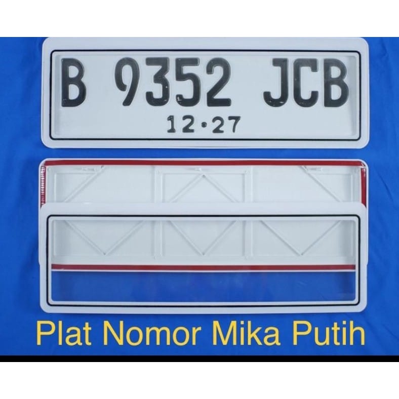 Cover Dudukan Plat Nomor Mobil Acrylik PUTIH Tempat Plat Nomor Putih