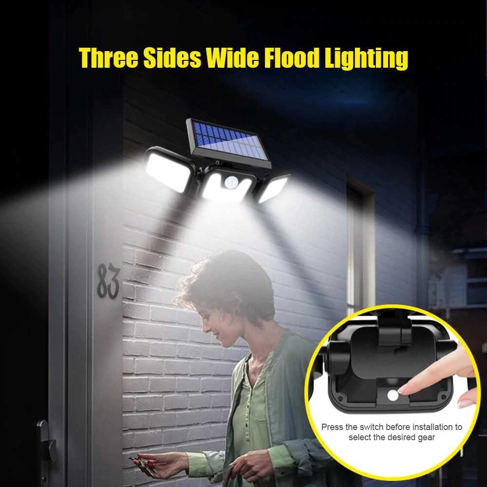 (BISA COD) FTIHSHP LDTO Lampu Dinding Solar PIR Sensor Outdoor Waterproof Cool White - FL-1725A