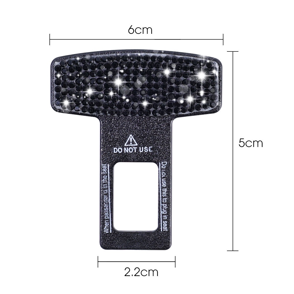 2 PCS Diamond-encrusted Car Seat Belt Buckle Clip Rhinestone Decor Plugs Bling Decoration Safety Belt Stopper Seat Belt Buckle Clips Car Interior Accessories