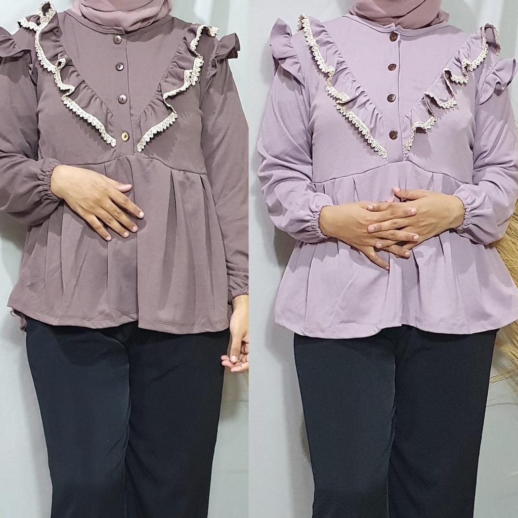 Dailythings Blouse JUMBO Busui Maisa Renda Ukuran Fit L sampai XXL Ld 102cm Pjg 65cm