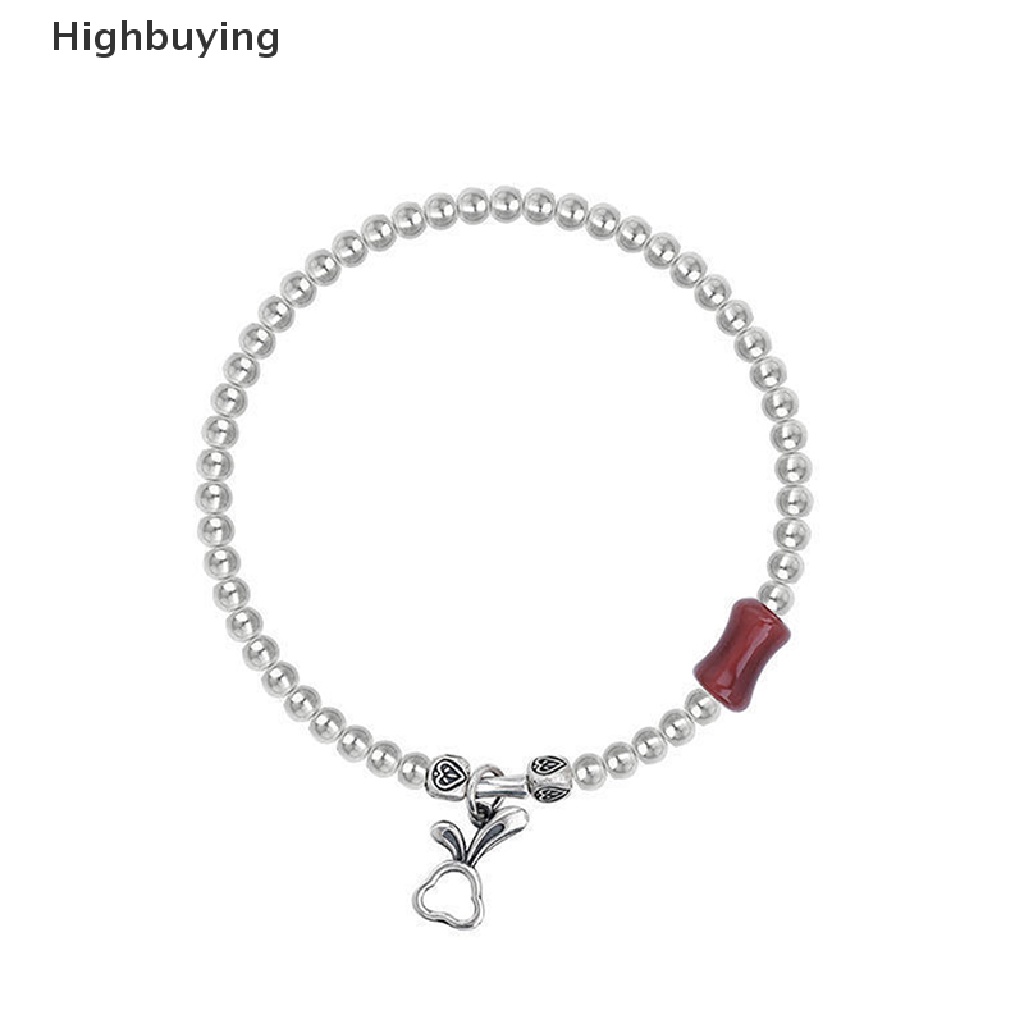 Hbid Vintage Warna Perak Kelinci Gelang Untuk Wanita Gadis Sederhana Fashion Manik-Manik Retro Batu Akik Merah Vintage Perhiasan Aksesoris Hadiah Glory