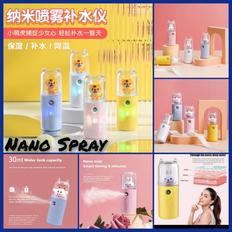 Nano Spray Karakter Perawatan Wajah Mini Portable USB Mist Sprayer Pelembab Wajah Nano Spray Karakte