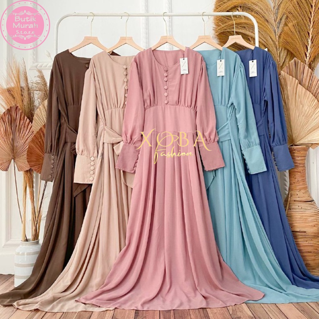 Xoba Fashion 3324 Busana Muslim Wanita LD 120 CM Ceruti Polos Good Vibes