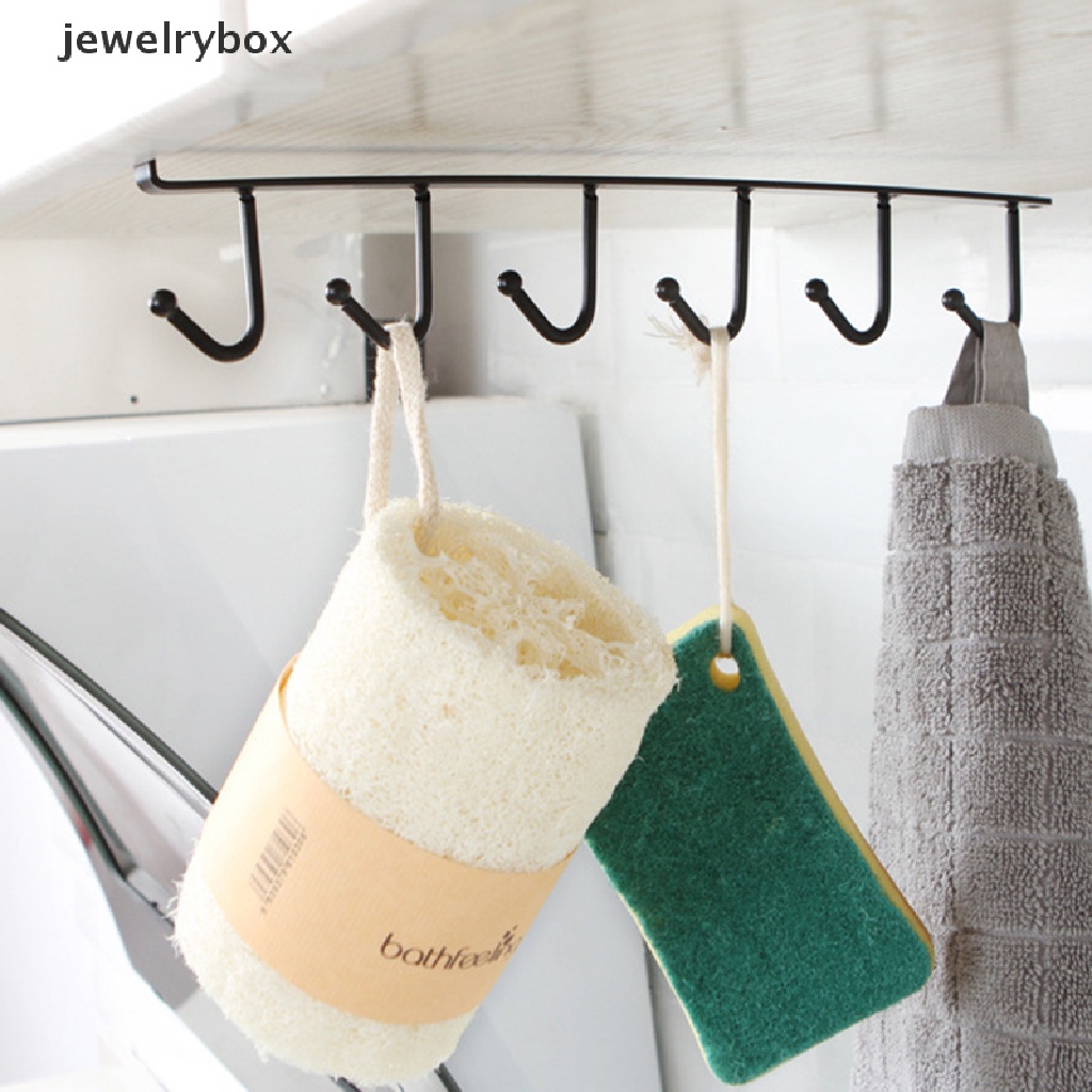 [jewelrybox] 6-hooks Kitchen Accessor Rak Penyimpanan Kait Baju Gantung Lemari Organizer Butik