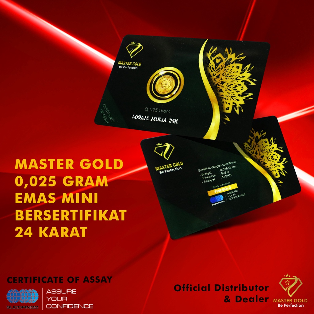 MASTER GOLD 0,025 GRAM EMAS MINI BERSERTIFIKAT 24 KARAT