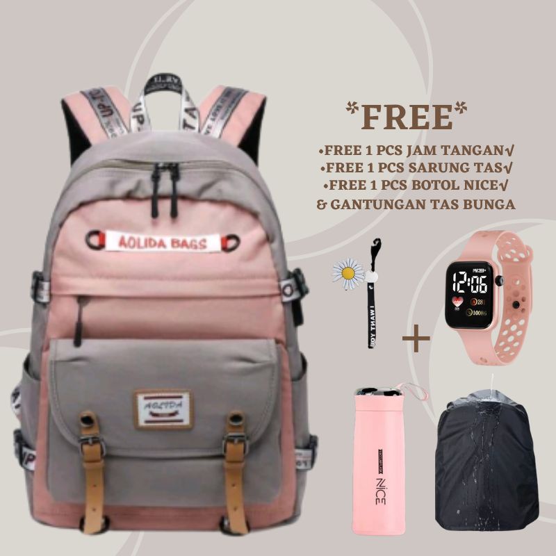 Gudang √ Ransel AOLIDA Fashion Korea Terbaru Tas Remaja Tas Sekolah