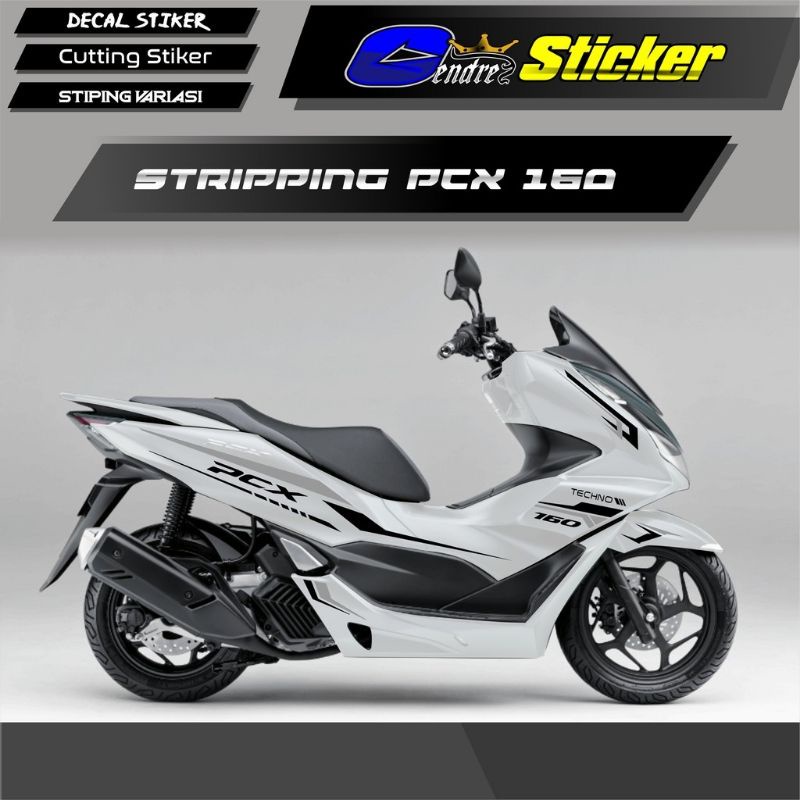 (PREMIUM) Striping Cutting Stiker Honda NEW PCX 160 2021 2022 BODY PUTIH SPORTY ABS CBS