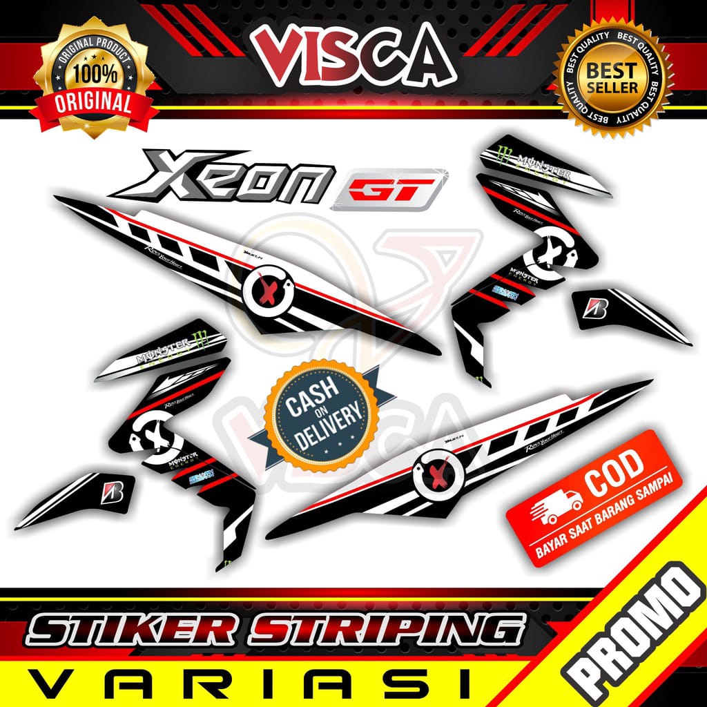 COD / Bayar Ditempat Striping Lis Xeon Gt Stiker Motor Yamaha Xeon Gt Striping Hologram Xeon Lorenzo