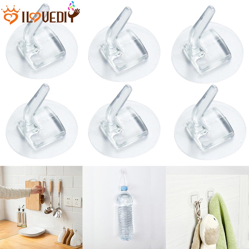 5 /10/20Pcs Kuat Perekat Diri Organizer Aksesoris Non-marking Kait Transparan Kait Penyimpanan Perhiasan Serbaguna Kait Penyimpanan Tanpa Pukulan Kait Penyimpanan Barang Kecil Gantungan