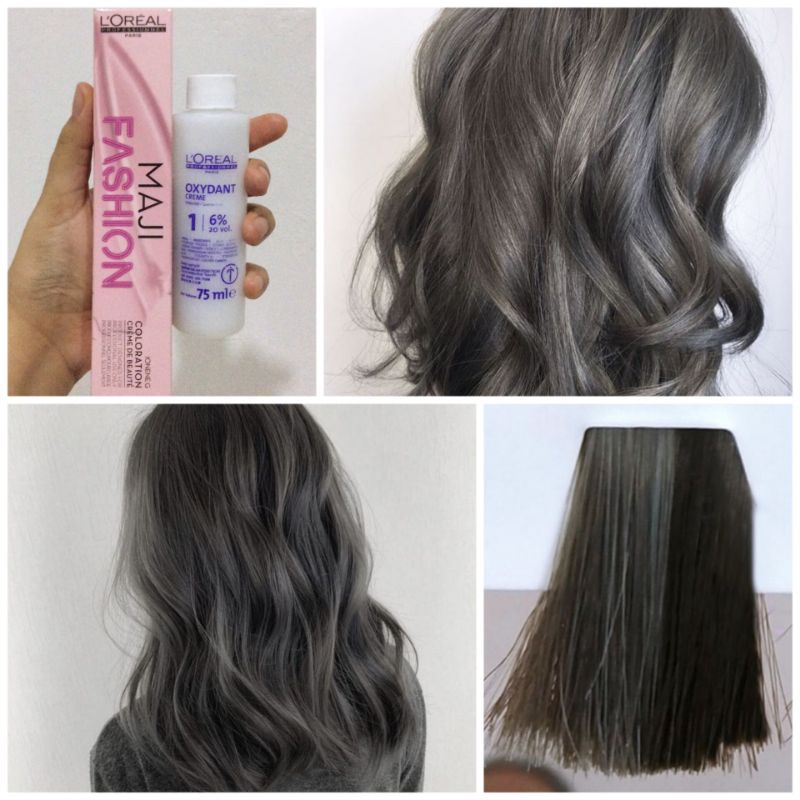 L'oreal Maji Fashion 8.11 Blue Steel Ash Grey Dark Brown Hair Dye Cat Semir Rambut Warna Coklat Ash 