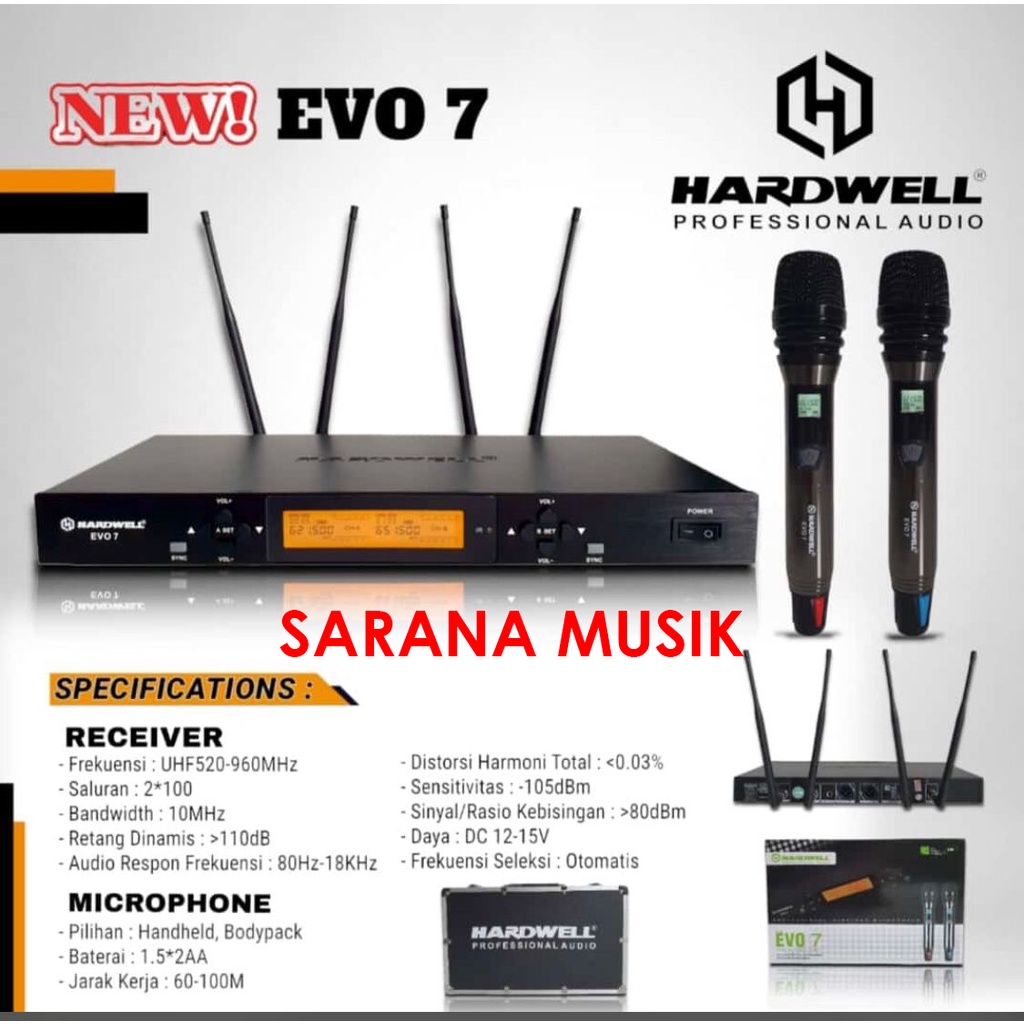 Mic Wireless Hardwell EVO7 HARDWELL EVO 7 EVO-7 Handheld Original