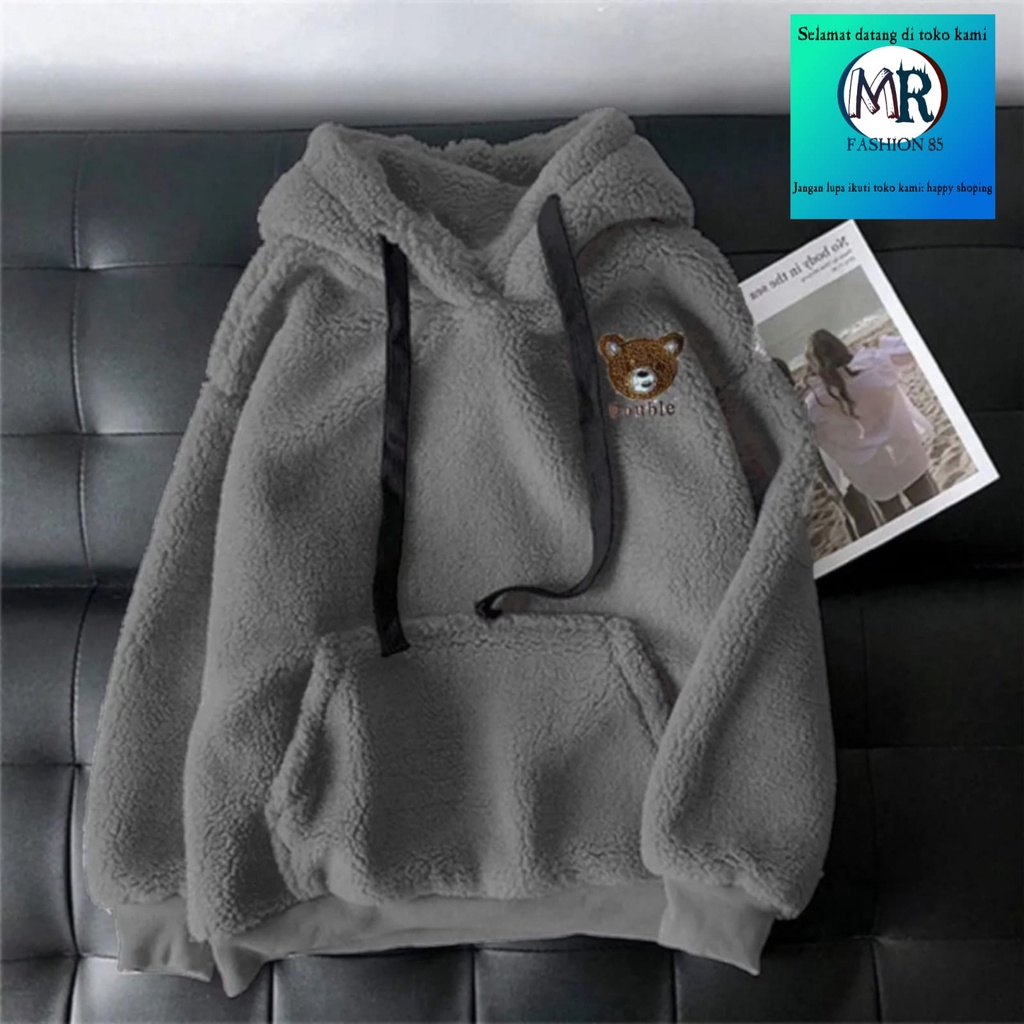 Hoodie Sherpa Bulu Double Cat Bordier Terbaru 2023 / Hoodie bulu remaja kekinian / Sweater Hoodie Sherpa Bordier / Cute Sherpa Bulu Domba / Hoodie Wanita kekinian / Hoodie bulu lembut terbaru 2023