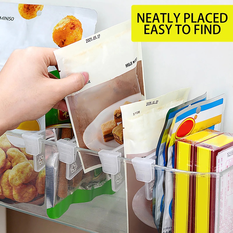 Sekat Penyimpanan Kulkas Snowflake/Sekat Snap Plastik Adjustable Untuk Organizer Case Peralatan Makan Kosmetik