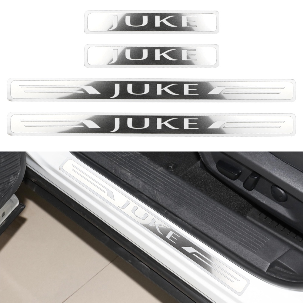 4Pcs / set Car Stainless Steel Door Sill Scuff Plates for Nissan JUKE 2010-2021 Accessories Anti-Scratch Plate Protector