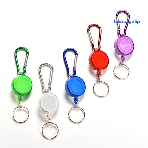 [BP] 1pc Hadiah Gantungan Kunci Label Carabiner Tali Ditarik Warna-Warni Tahan Lama