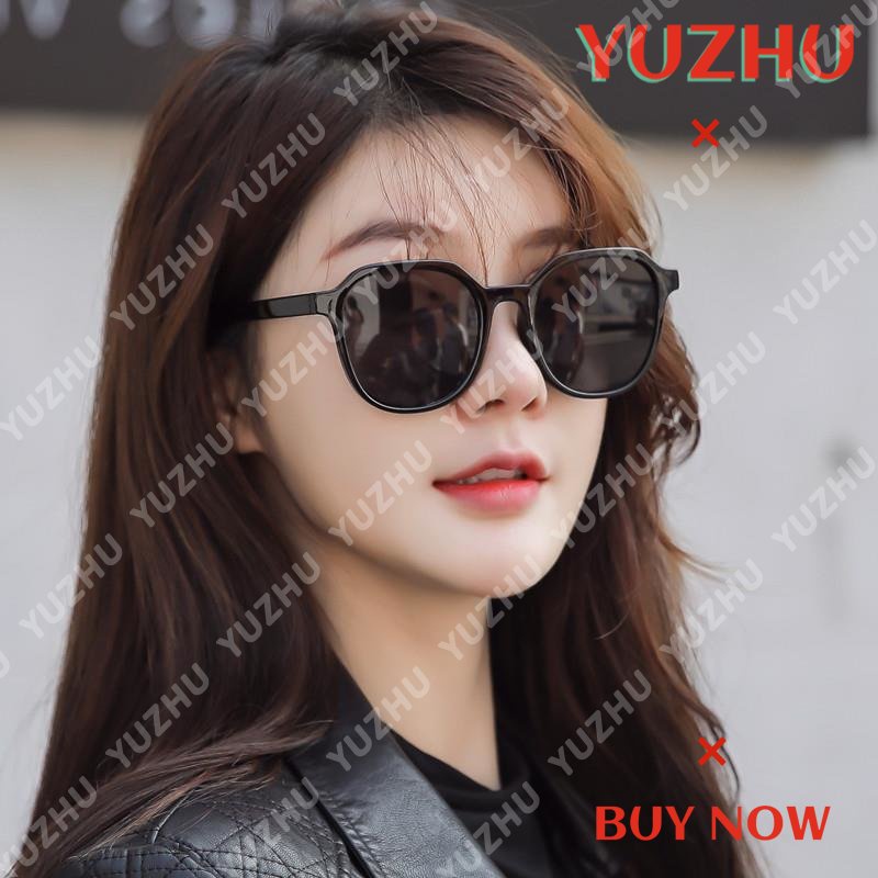 (YUZHU) Vintage Fashion Harajuku Square Frame Kacamata Hitam Wanita Korea Fashion Oversized Frame Sunglasses