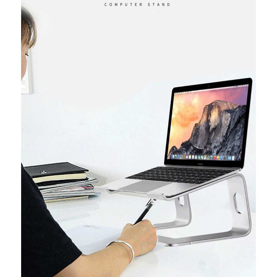 Stand Laptop HP Tablet iPad Ergonomis Anti Slip - Ergonomic Stand Holder Laptop Tablet Buku Kantor / Kuliah / Sekolah