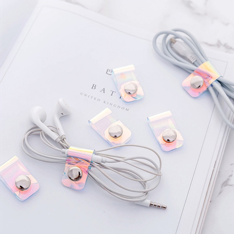 Pelindung Kabel Earphone USB Ponsel Model Laser Transparan Untuk Travel