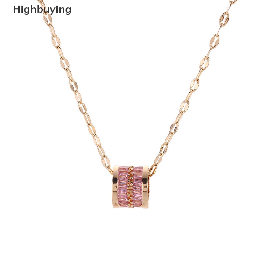 Hbid Fashion Lucu Beruntung Kristal Liontin Kalung Untuk Wanita Bulat Liontin Kalung Gaya Minimalis Perhiasan Pernikahan Klavikula Rantai Aksesoris Glory