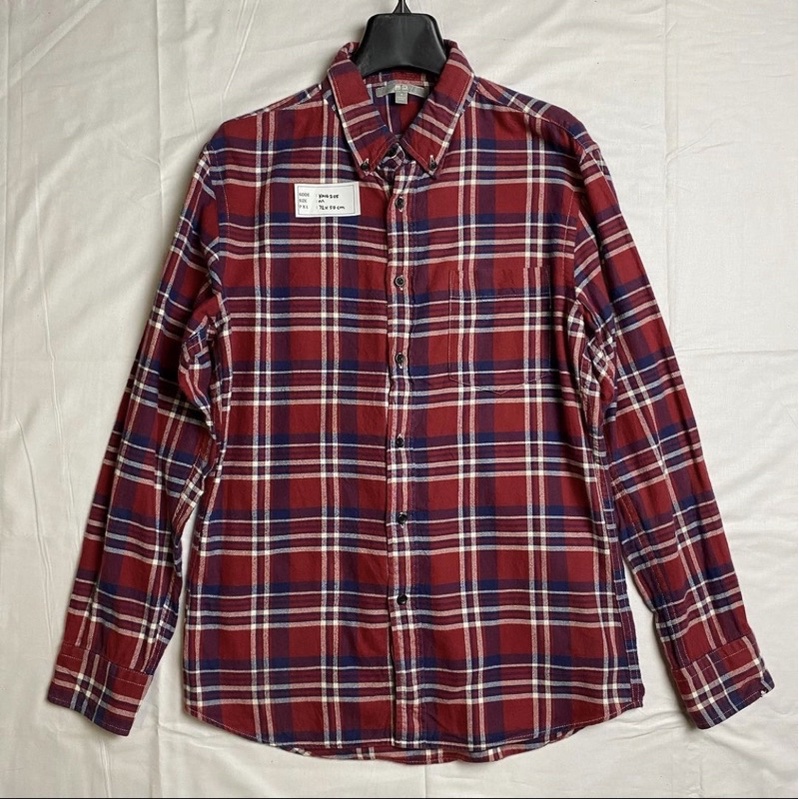 Kemeja Flannel Uniqlo Kotak Kotak Second Bekas Pria Wanita