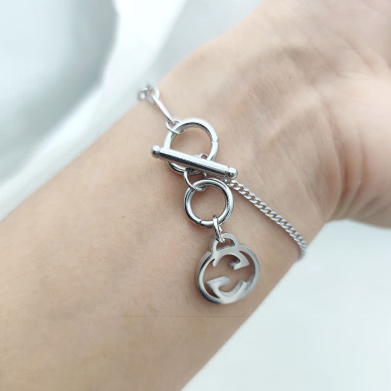 Gelang Tangan Rantai Tebal Aksen Rumbai Untuk Wanita | Rose Gold 18k | Aksesoris Wanita | Sendok Garpu Bahan Stainless Steel | Bahan Titanium Steel