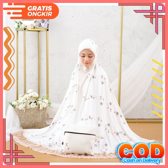 Almecca - Mukena Dewasa Daily Al-Mecca Rempel Lasercut Renda Mewah Jumbo Traveling Cantik Mukena Bor