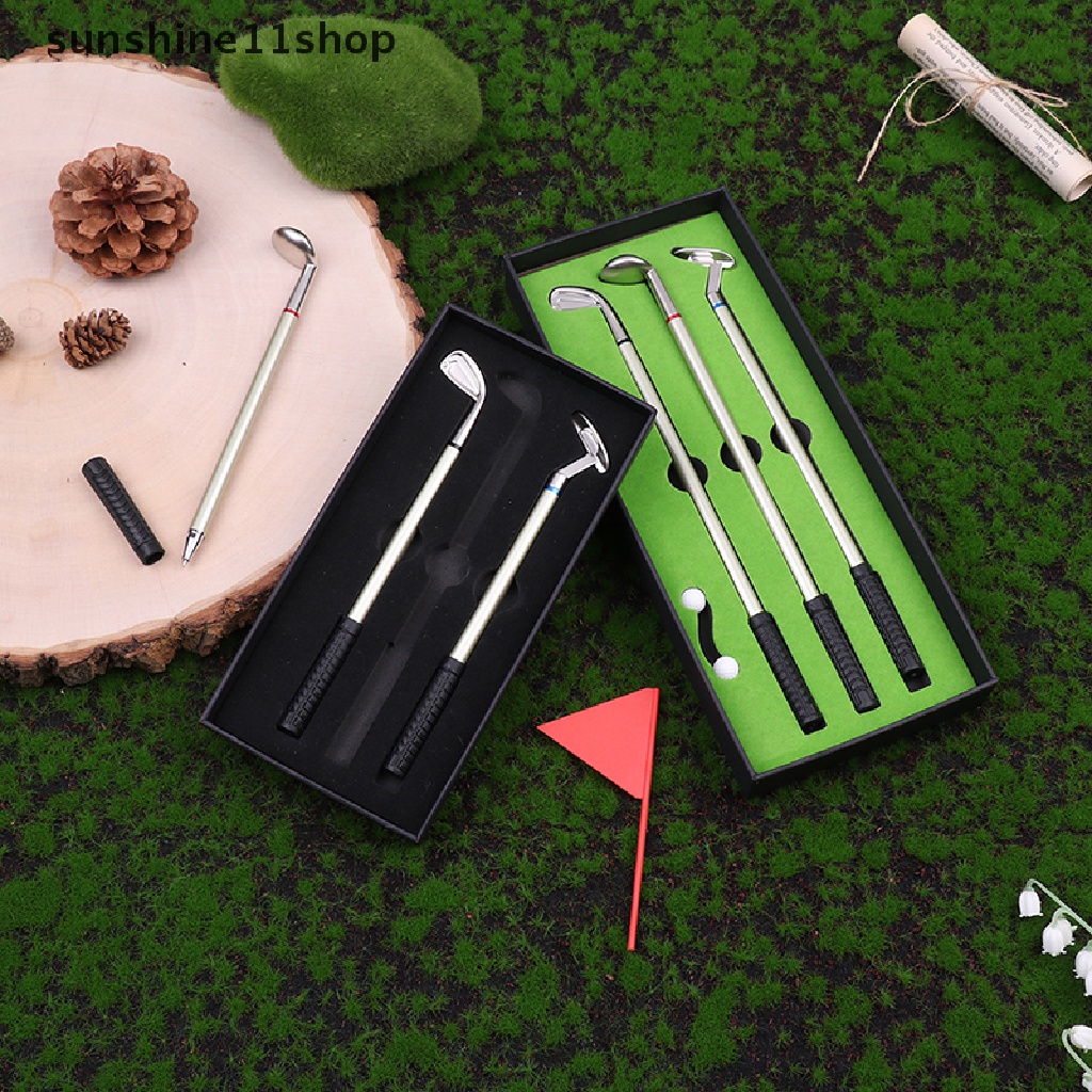 Sho Golf Pen Set Mini Desktop Golf Ball Pen Gift Termasuk Putg Green 3clubs Pen Balls Dan Bendera Meja Permainan Hadiah Kantor Sekolah N