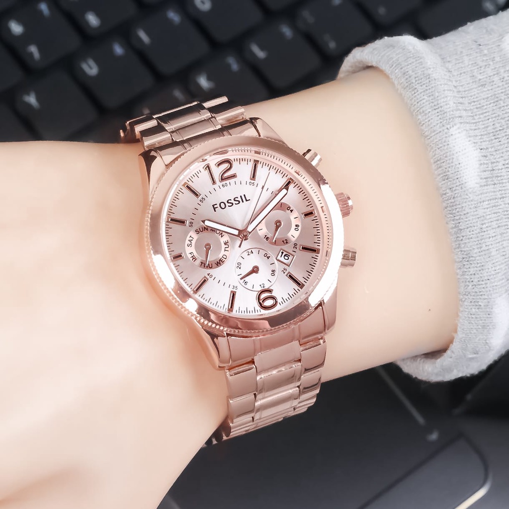 Jam Tangan Wanita Fashion L3908S Tali Rantai Tanggal Hari Aktif Free Box &amp; Baterai Cadangan