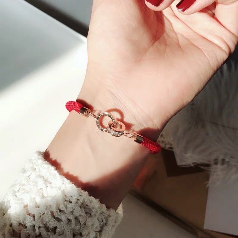 Gelang Tali Warna Merah Gaya Korea Untuk Pria Dan Wanita