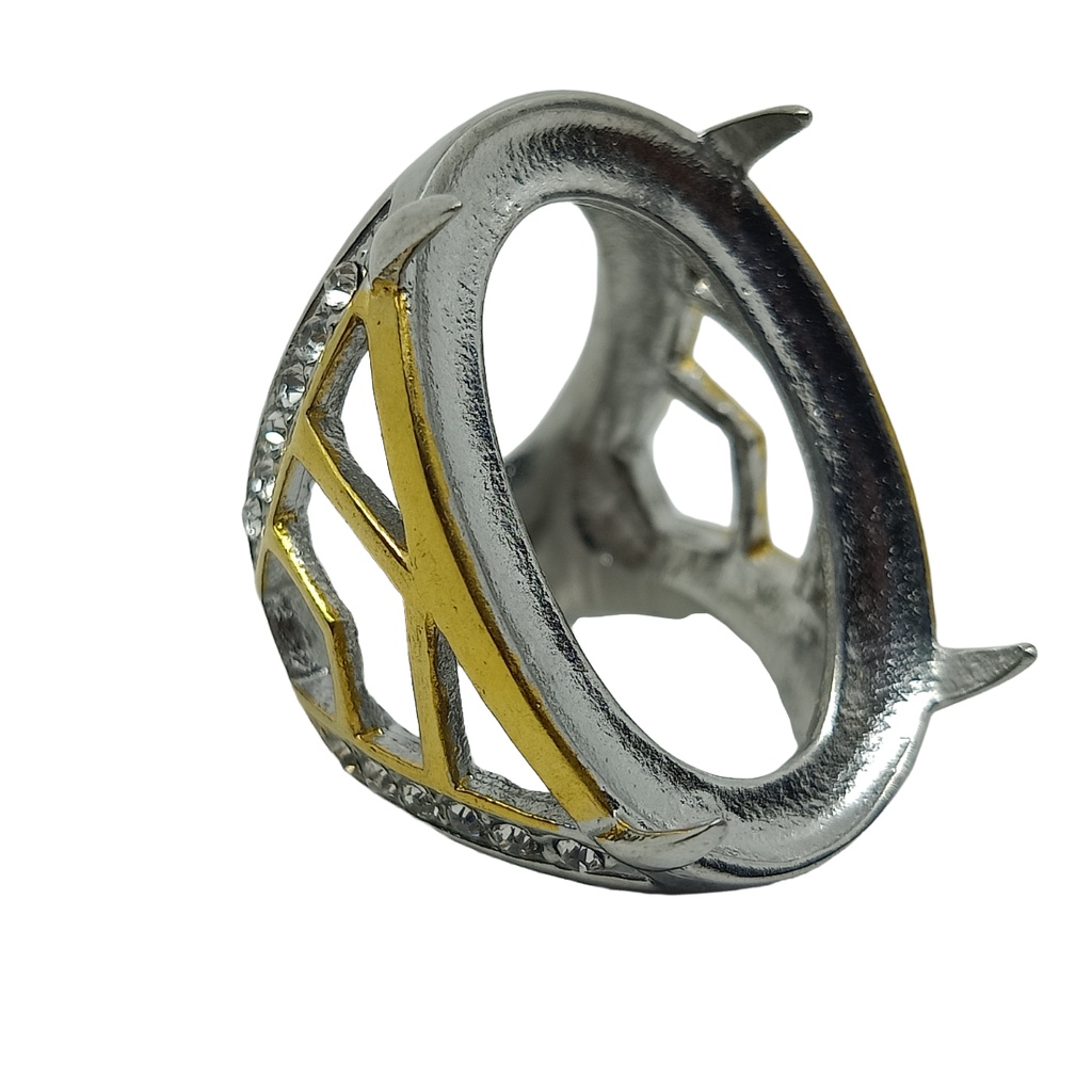 Emban Cangkang Ring Cincin Titanium Kombinasi Jumbo 32x22 - VeE Cincin Pria