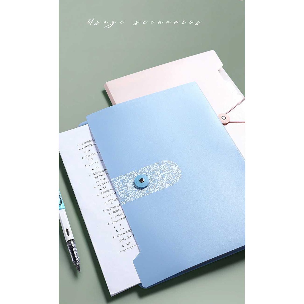 (BISA COD) FTIHSHP XIYU Tas Folder Plastik Kertas A4 Multi Layer Storage 12 Grid - 5060-12