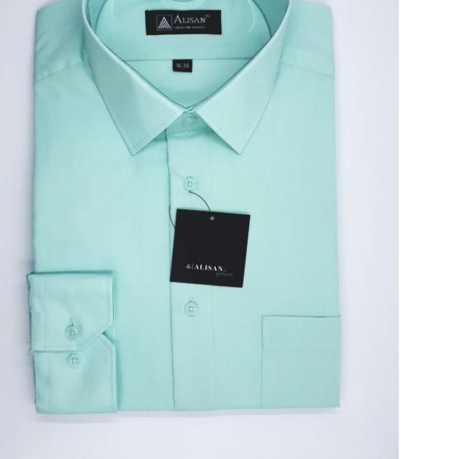 ✮ Kemeja Pria Alisan REGULER ORIGINAL Lengan Panjang H2 ( hijau mint ) ➧