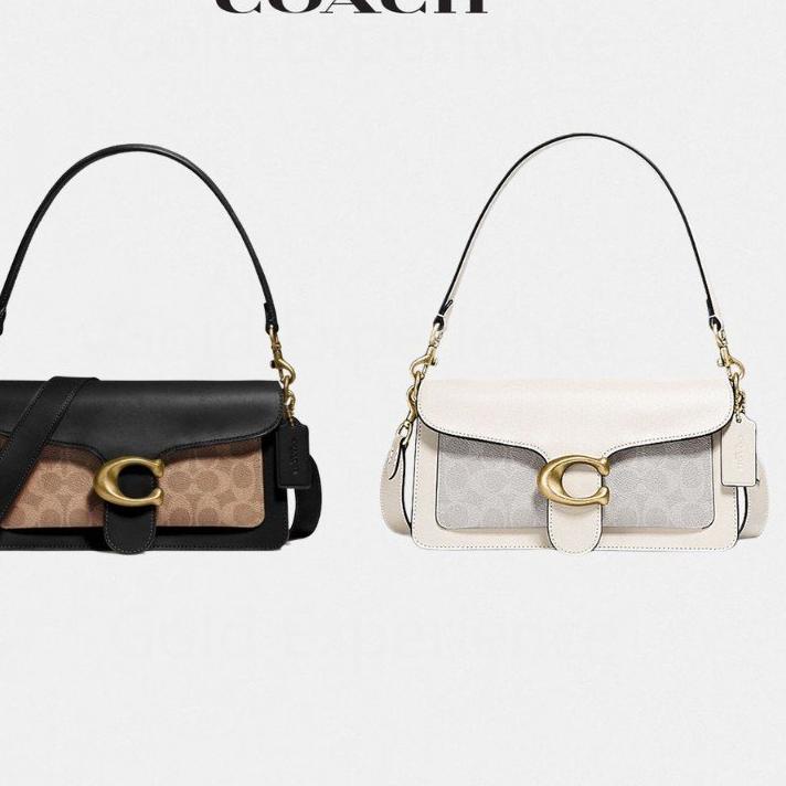 ZKA619 Coach Tabby Shoulder Bag 26 With Signature Canvas Coach Tas Wanita Coach Tas Selempang Coach 